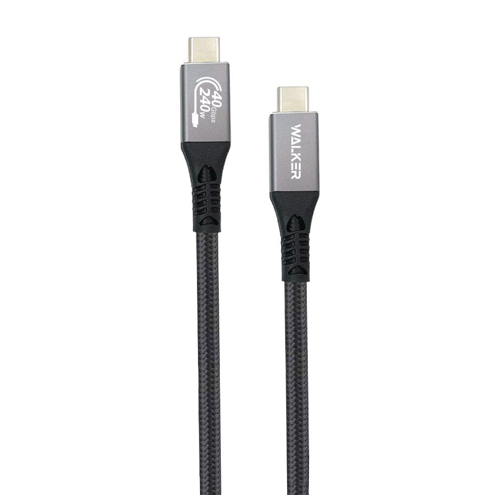 Кабель USB WALKER C995 240W Thunderbolt4 Type-C to Type-C Black, фото 1