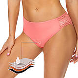 Труси для місячних з мереживною вставкою позаду Середня посадка Рожеві, фото 2