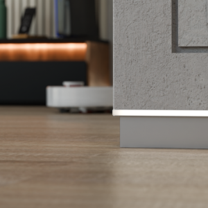 Плінтус прихованого монтажу АСП-610 з LED-підсвіткою алюмінієвий 60 мм без покриття