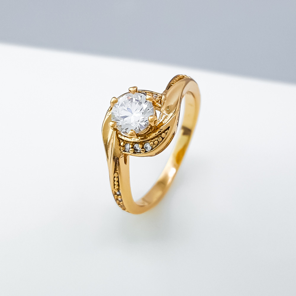 Кільце Вихор з цирконієм; р.16.5; р.17.5; р.18; р.18.5; р.19.5; медичне золото Xuping 18K, фото 1