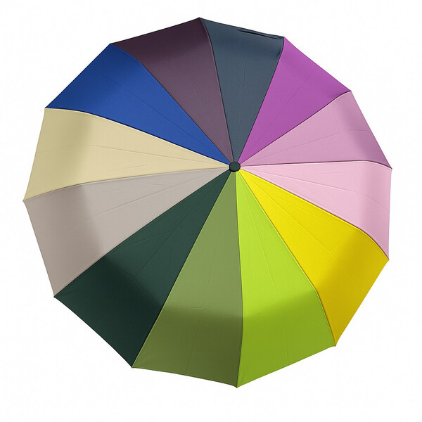 Парасолька веселка жіноча 12 спиць антивітер автомат складана Райдужний (60847), фото 1