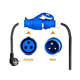 Перехідник - конектор адаптер з 32А силової на 16А на звичайну розетку для заряджання електромобіля, фото 2