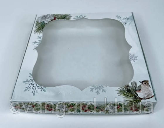 Коробка новорічний подарунок 20 х 20 х 3 см, фото 1