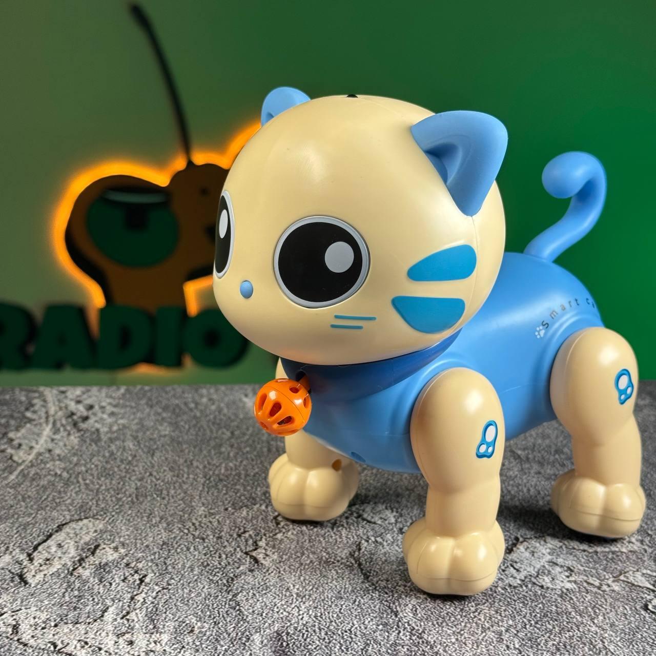 Інтерактивне кошеня на радіокеруванні “Oliver” синій | Котик на пульті керування | Кіт-робот на радіоуправлінні, фото 1