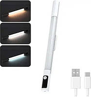 Лампа LED акумуляторна USB з датчиком руху, магнітом та дисплеєм