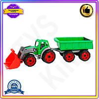 VS Іграшковий трактор Technok HOT NEW з ковшем та причепом для хлопчиків зелений розвиваюча іграшка для гри на в 32T8_V1