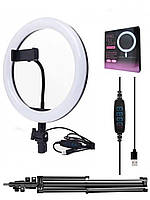 Комплект світлодіодна кільцева Led-лампа Mhz 12 Вт з Usb, 26 см зі штативом 2 м. для професійної зйомки