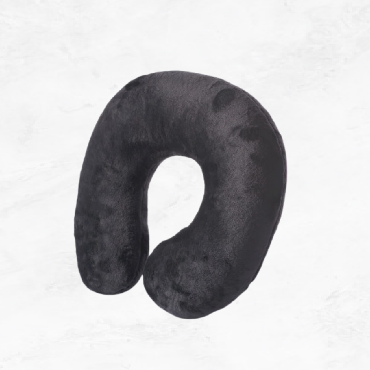 Плюшевий підголівник "Підкова" чорна для масажу та косметологічної кушетки, фото 1