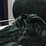 Плюшевий набір: чохол, плед і подушка ''Підкова'' на кушетку для масажу, колір: бутилочний, смарагдовий, фото 2