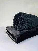 Набір плед і чохол плюшевий, багаторазовий для кушетки, чорний колір для масажу