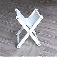 Підставка для сумки. Складна, підлогова, біла  для перукарні, салонів краси, студій, в  манікюрні та педикюрні кабінети, офіси