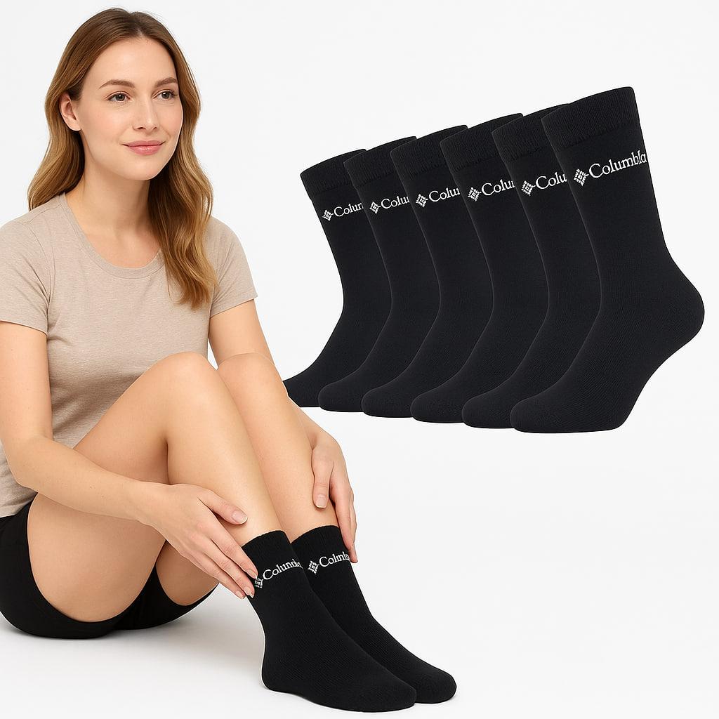 Комплект жіночих шкарпеток, 6 пар, термоноски, чорний колір, якісні та теплі, розмір 35-40, фото 1