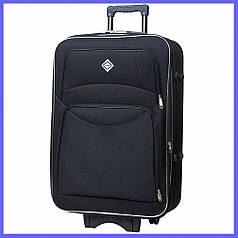 Дорожня валіза на колесах Bonro Style M невелика тканинна чорна з кодовим замком і висувною ручкою