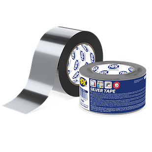 HPX Silver Tape, 50мм x 50м, металізована самоклеюча стрічка (металізований скотч) HPX
