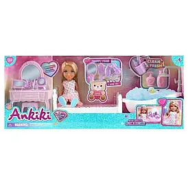 Лялька 606116 висота: 13 см, ліжко, столик, ванна, аксесуари, в коробці