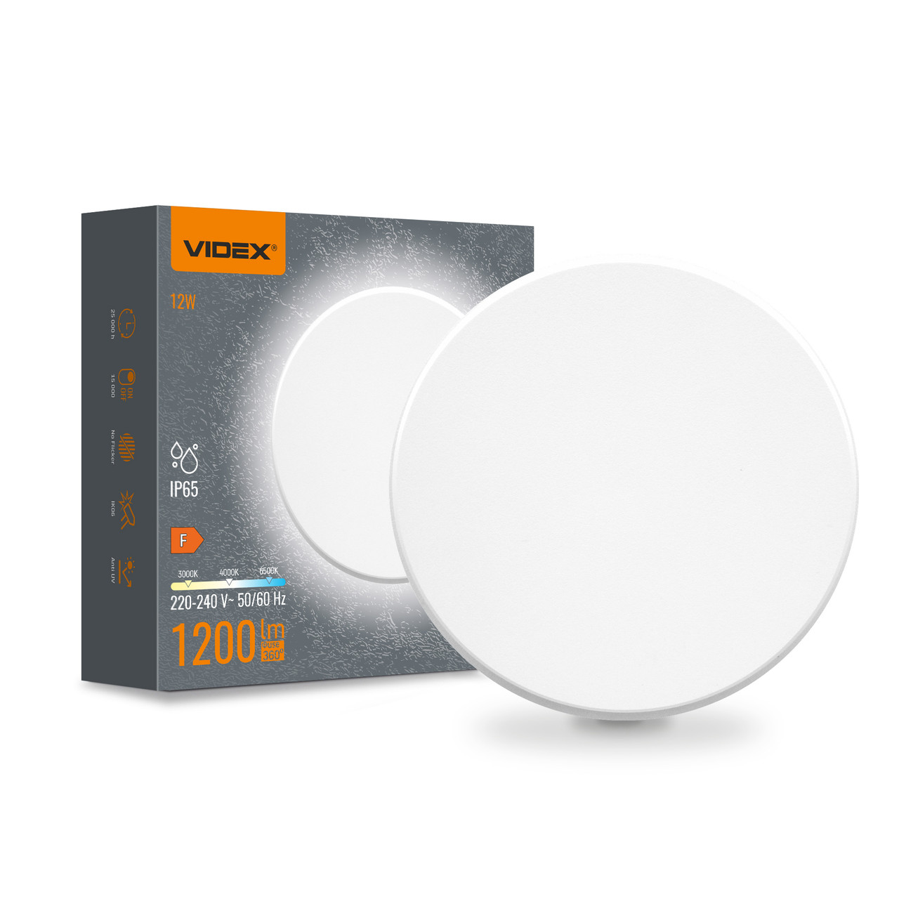 LED світильник настінний IP65 VIDEX WL03 12W 3000K-4000K-6500K White, фото 1