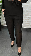 Жіночі теплі чорні брюки на зиму великі розміри, фото 3