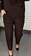 Жіночі теплі чорні брюки на зиму великі розміри, фото 5