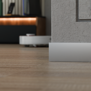 Плінтус/вставка прямокутний для плінтусів прихованого монтажу АBП-859 алюмінієвий 85 мм, срібний