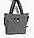 Сумка жіноча стьобана містка через плече 40*30см темно-сіра (5-0385), фото 2