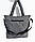 Сумка жіноча стьобана містка через плече 40*30см темно-сіра (5-0385), фото 3