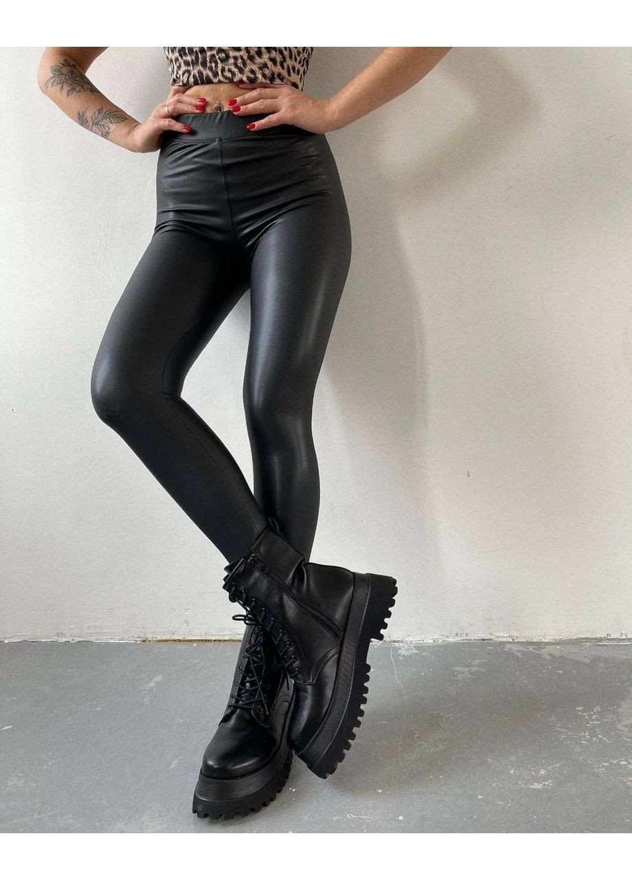 Лосини з екошкіри утеплені зима 42-44•44-46 •46-48•48-50•50-52, фото 1