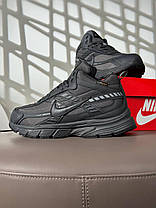 Чоловічі кросівки зимові Nike Initiator High Grey Winter Fur Найк Ініціатор сірі високі шкіра кордура хутро зима, фото 3