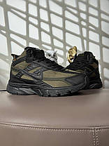 Чоловічі кросівки зимові Nike Initiator High Khaki Black Winter Fur Найк Ініціатор хакі чорні високі шкіра кордура хутро зима, фото 5