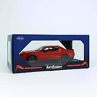 Металева машинка Dodge Challenger SRT Hellcat GT12099-3 — червона інерційна модель авто зі світлом і звуком, 21 см, фото 2