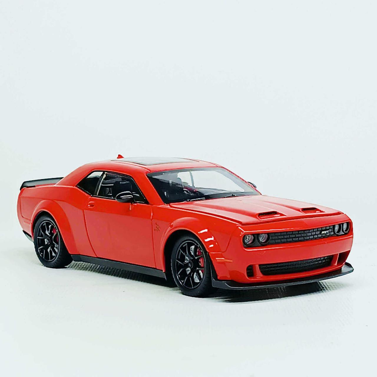 Металева машинка Dodge Challenger SRT Hellcat GT12099-3 — червона інерційна модель авто зі світлом і звуком, 21 см, фото 1