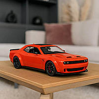 Металева машинка Dodge Challenger SRT Hellcat GT12099-3 — червона інерційна модель авто зі світлом і звуком, 21 см, фото 7