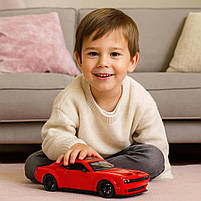 Металева машинка Dodge Challenger SRT Hellcat GT12099-3 — червона інерційна модель авто зі світлом і звуком, 21 см, фото 8