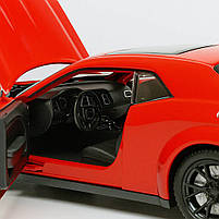 Металева машинка Dodge Challenger SRT Hellcat GT12099-3 — червона інерційна модель авто зі світлом і звуком, 21 см, фото 4