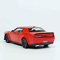 Металева машинка Dodge Challenger SRT Hellcat GT12099-3 — червона інерційна модель авто зі світлом і звуком, 21 см, фото 9