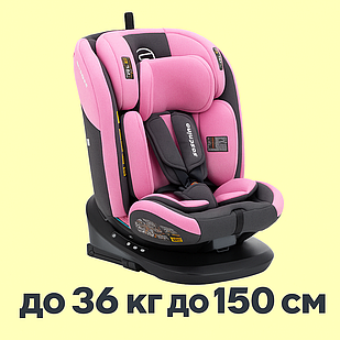 Автокрісло Sesttino Oktagon Pro Isofix Pink 0–36 кг — універсальне дитяче крісло з поворотом 360° та системою ISOFIX
