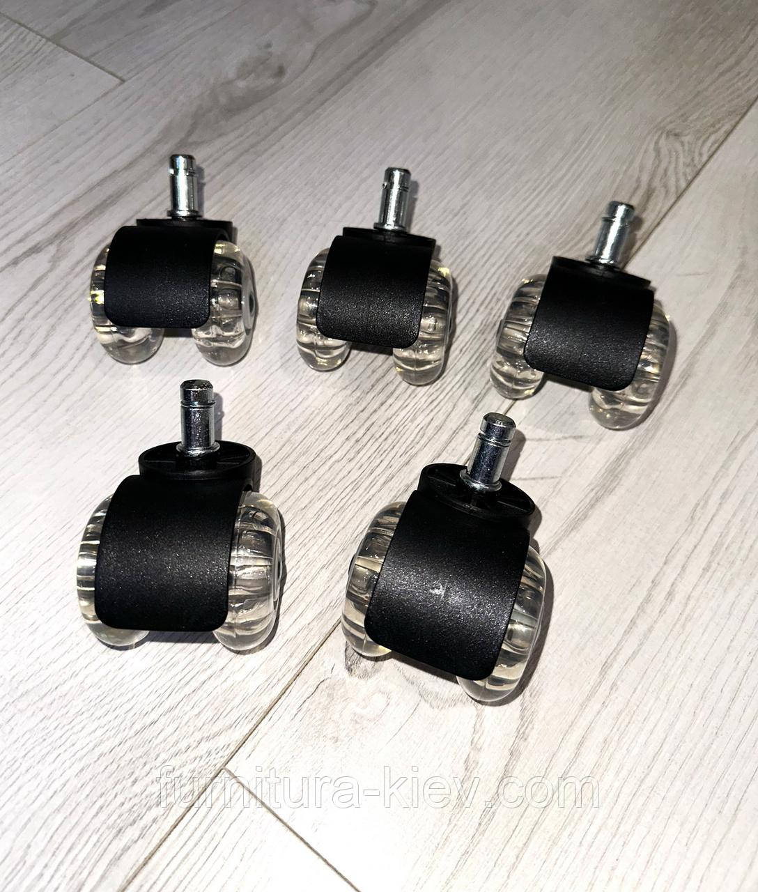 Колеса в офісне крісло прозорі на підшипниках, фото 1