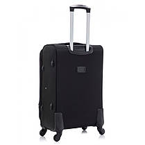 Велика дорожня валіза на колесах Bonro Tourist L тканинна чорна з кодовим замком і висувною ручкою, фото 5