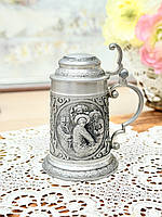 Колекційний олов'яний мінібокал із кришкою, харчове олово, Німеччина, вінтаж, трактир