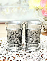 Набір з двох колекційних олов'яних чарок, олово, Німеччина, Шедеври живопису