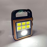 Ліхтар акумуляторний з сонячною панеллю і функцією Power Bank LED COB, потужний ручний ліхтар-прожектор, HS-8020D-Orange, фото 4