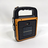 Ліхтар акумуляторний з сонячною панеллю і функцією Power Bank LED COB, потужний ручний ліхтар-прожектор, HS-8020D-Orange, фото 3