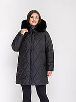 Жіноча зимова стьобана куртка в розмірах 54-70 модель Li-172