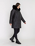 Жіноча зимова стьобана куртка в розмірах 54-70 модель Li-172, фото 4