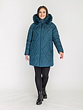 Жіноча зимова стьобана куртка в розмірах 54-70 модель Li-172, фото 2