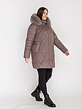 Жіноча зимова куртка з хутром Li-172- у розмірах 54-68, фото 5