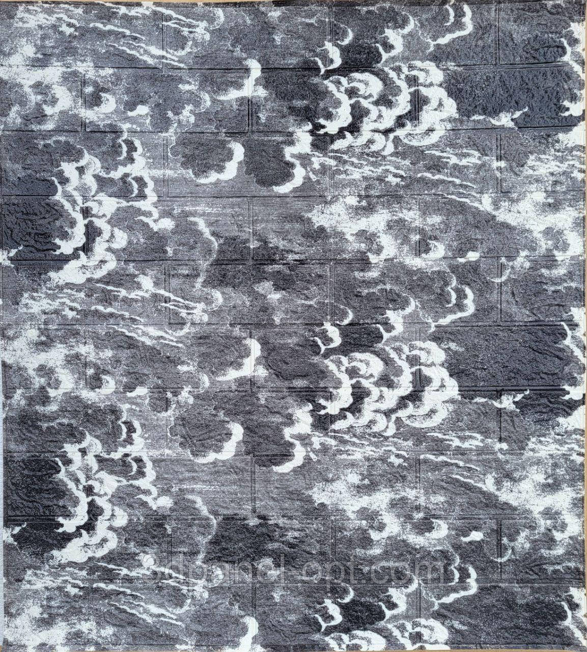 Самоклеючі 3D панелі під сіру цеглу 700*770*4мм чорні хмари 3д шпалери, декор на стіни!, фото 1