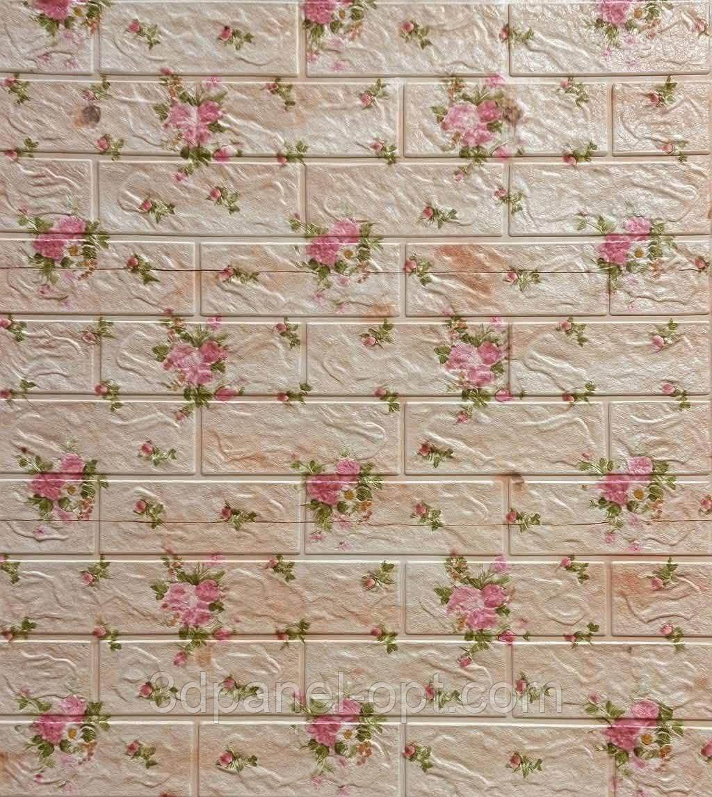 Самоклеюча 3D панель "Квіти" 77×70 см товщина 4 мм, фото 1