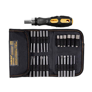 Викрутка + біти 18 шт + насадки торцеві 6шт CrV SIGMA (4002111)