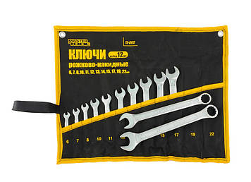 Ключі ріжково-накидні MASTERTOOL набір 12 шт (72-0112)