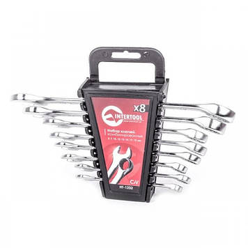 Набір ключів комбінованих INTERTOOL 8 од 8-19 мм Cr-V HT-1202